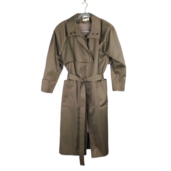 Ann Taylor Jackets & Blazers - Vintage Dark Academia Olive Green Lined with Belt Trench Coat in Women's Size 6